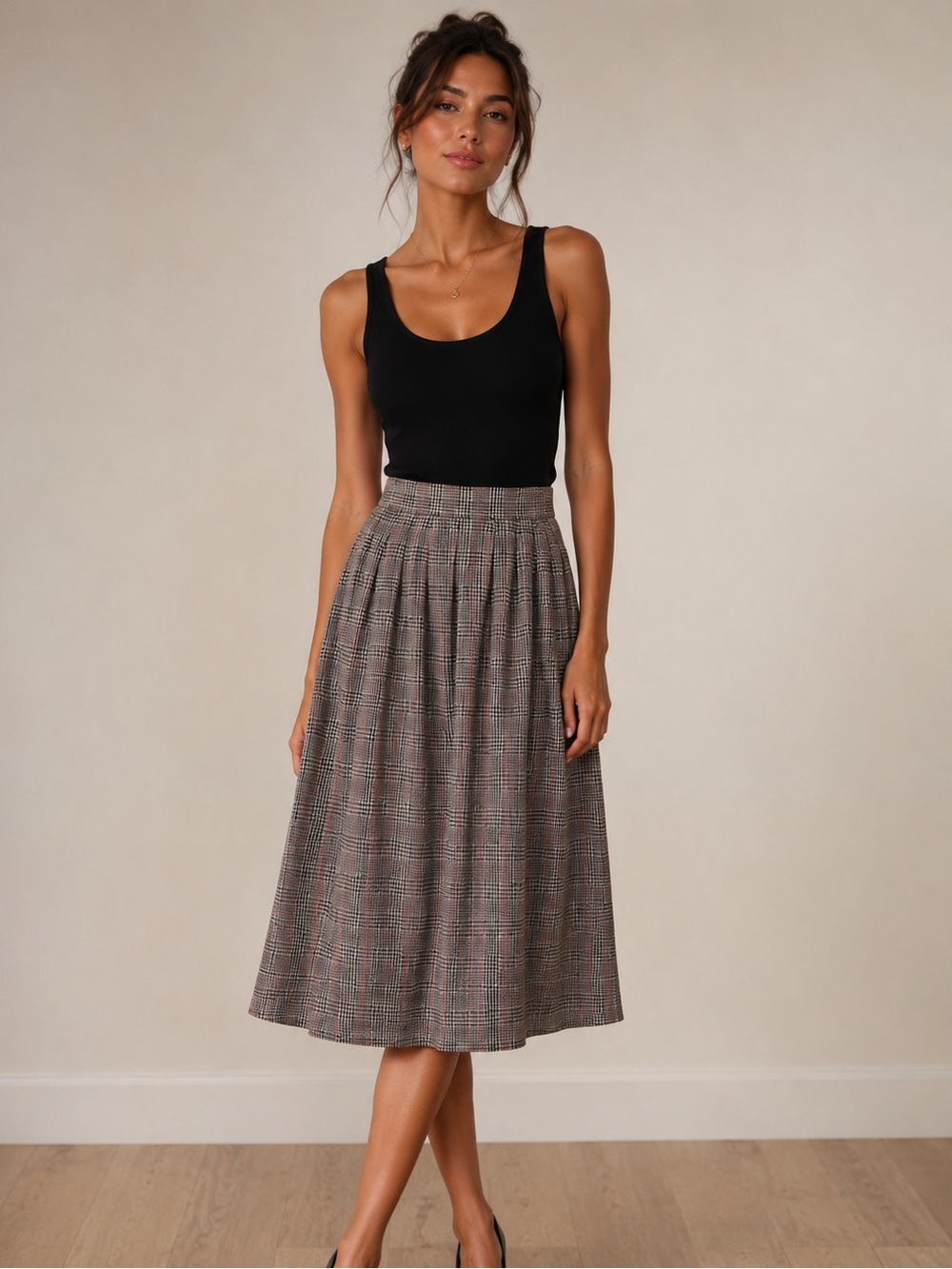 Zoya Plaid Midi Skirt
Size: 2